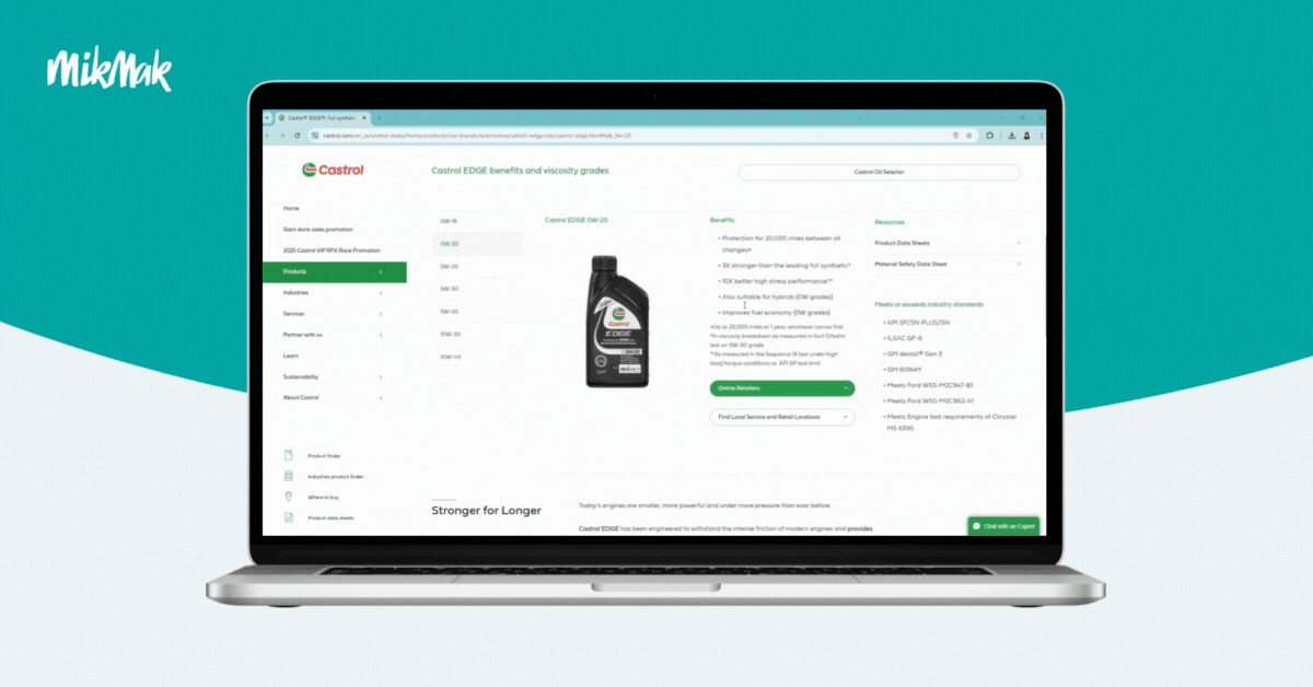 Castrol Where to Buy Experience for Construction, Oil, and Automotive